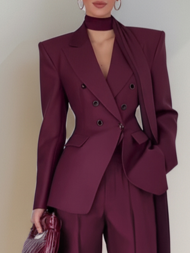 ✨ Tailleur Donna Elegante – Completo Giacca Doppiopetto e Pantalone
