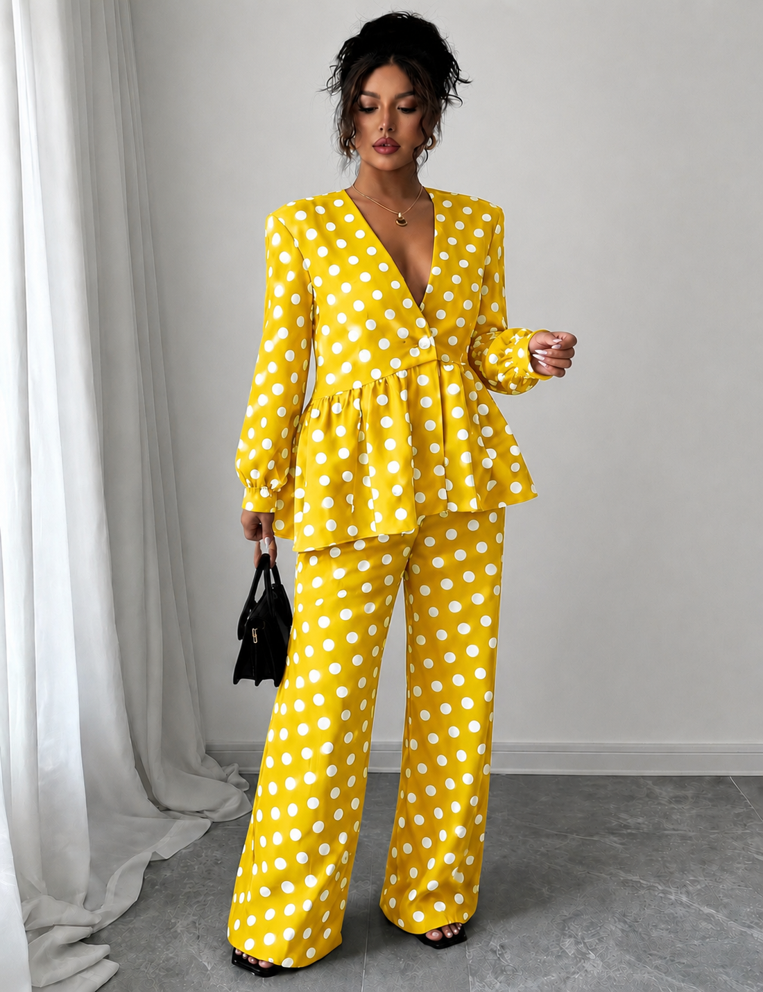 Tailleur Pois, Made in Italy 🇮🇹 tessuto cotone foderato in special price