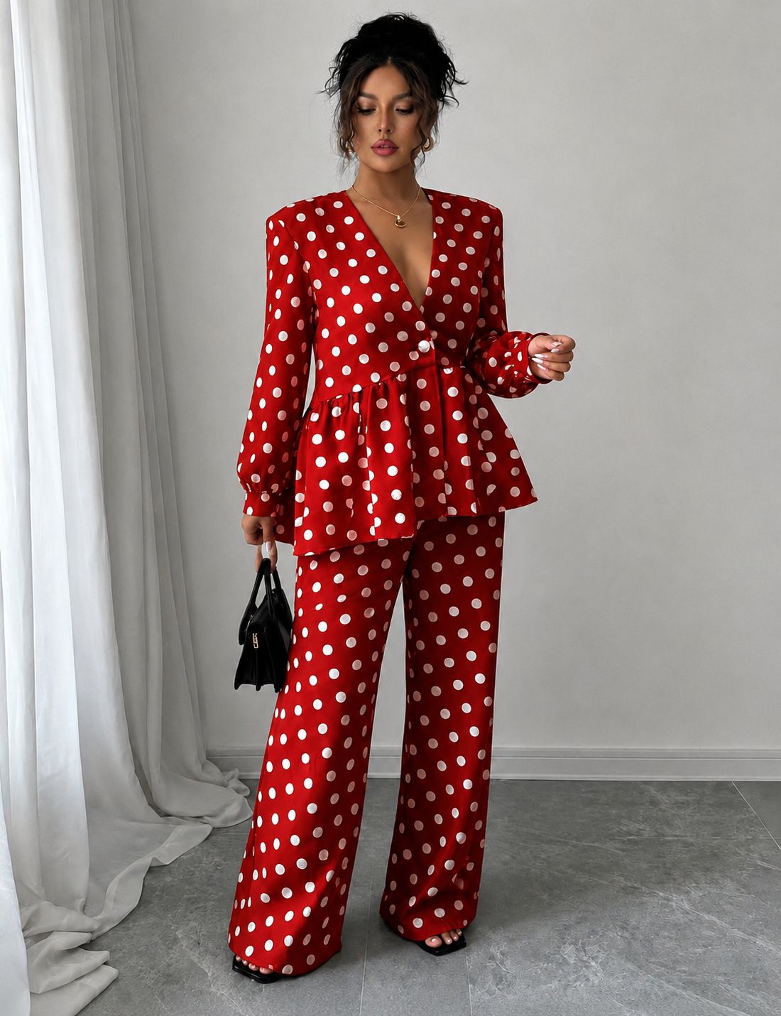 Tailleur Pois, Made in Italy 🇮🇹 tessuto cotone foderato in special price