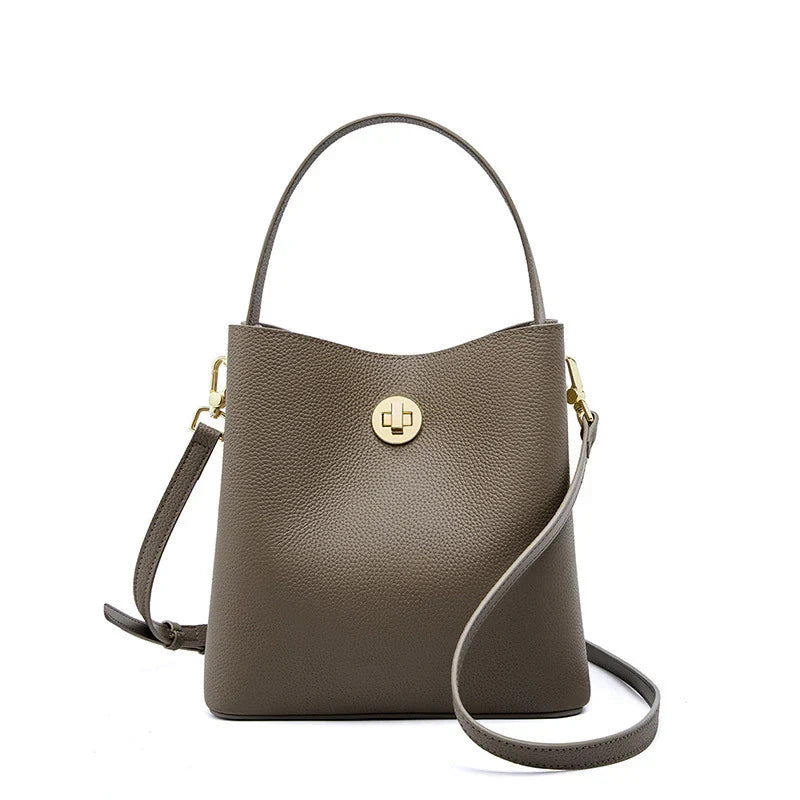 Borsa a tracolla a secchiello moda minimalista da donna