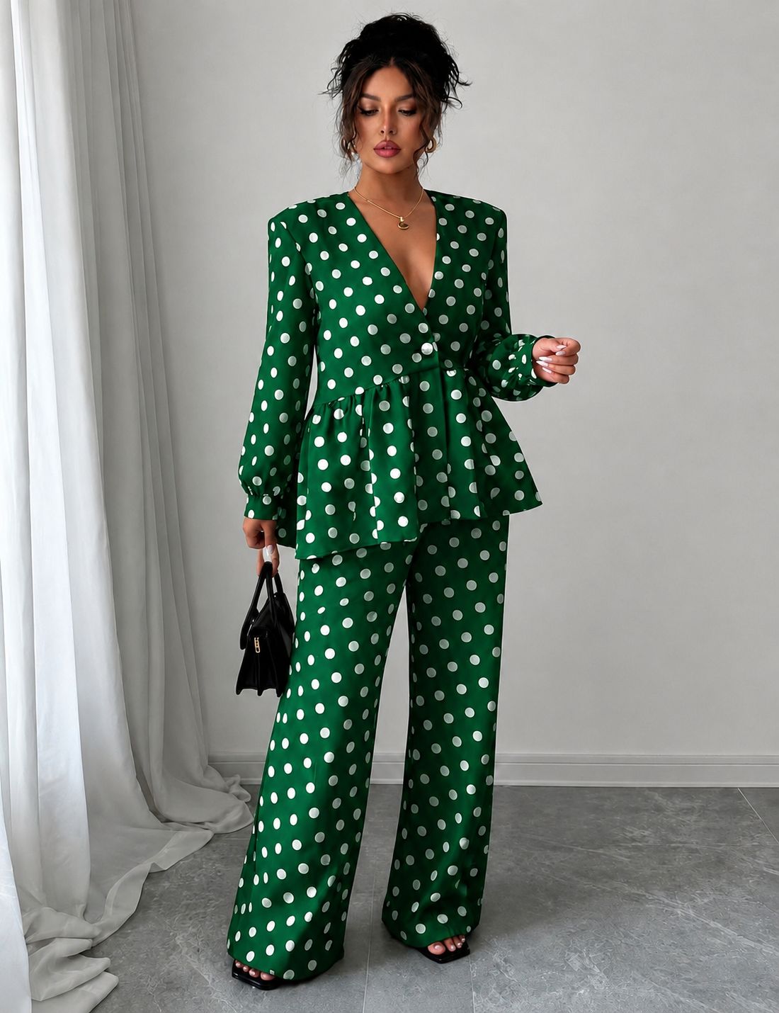 Tailleur Pois, Made in Italy 🇮🇹 tessuto cotone foderato in special price