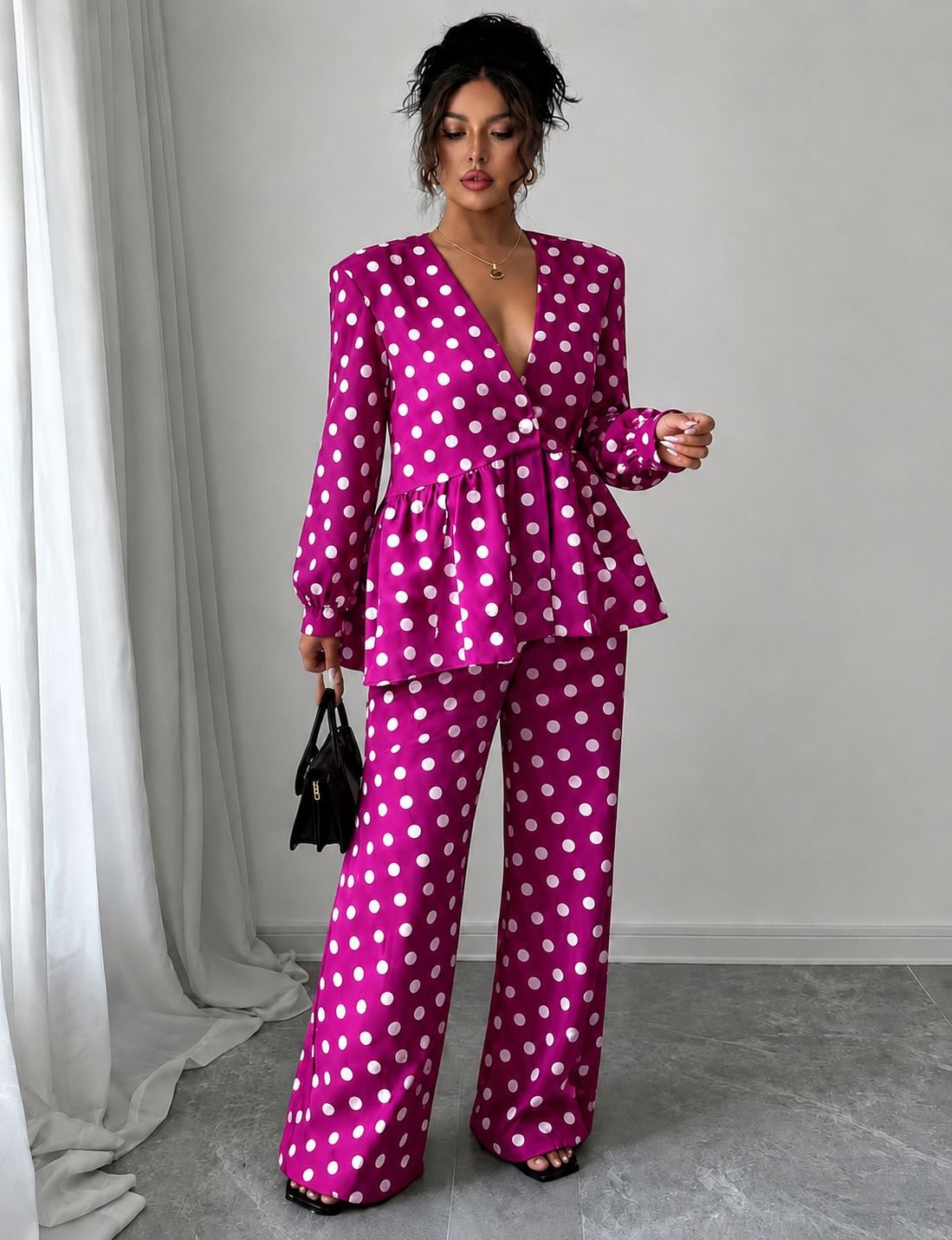 Tailleur Pois, Made in Italy 🇮🇹 tessuto cotone foderato in special price