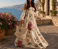 Abito Lungo Floreale Romantico con Spalle Scoperte + Borsa in omaggio – Stile Boho Chic Estivo