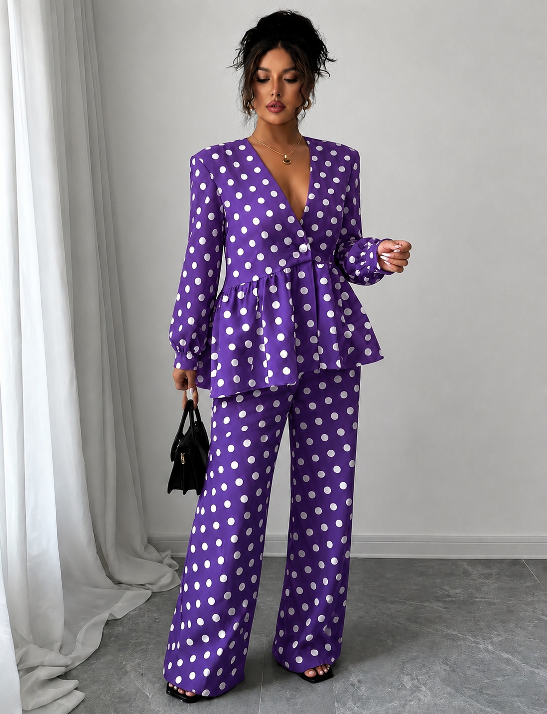 Tailleur Pois, Made in Italy 🇮🇹 tessuto cotone foderato in special price