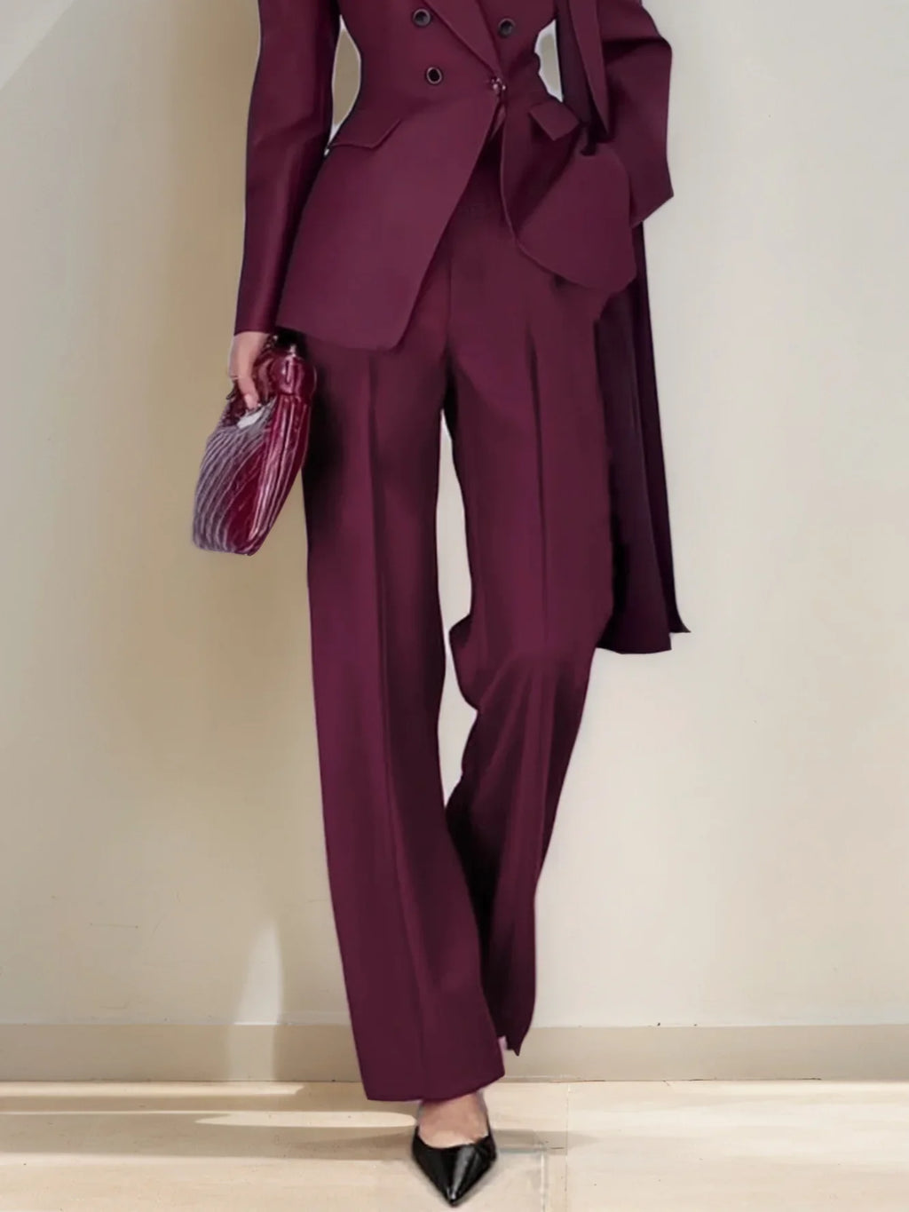 ✨ Tailleur Donna Elegante – Completo Giacca Doppiopetto e Pantalone