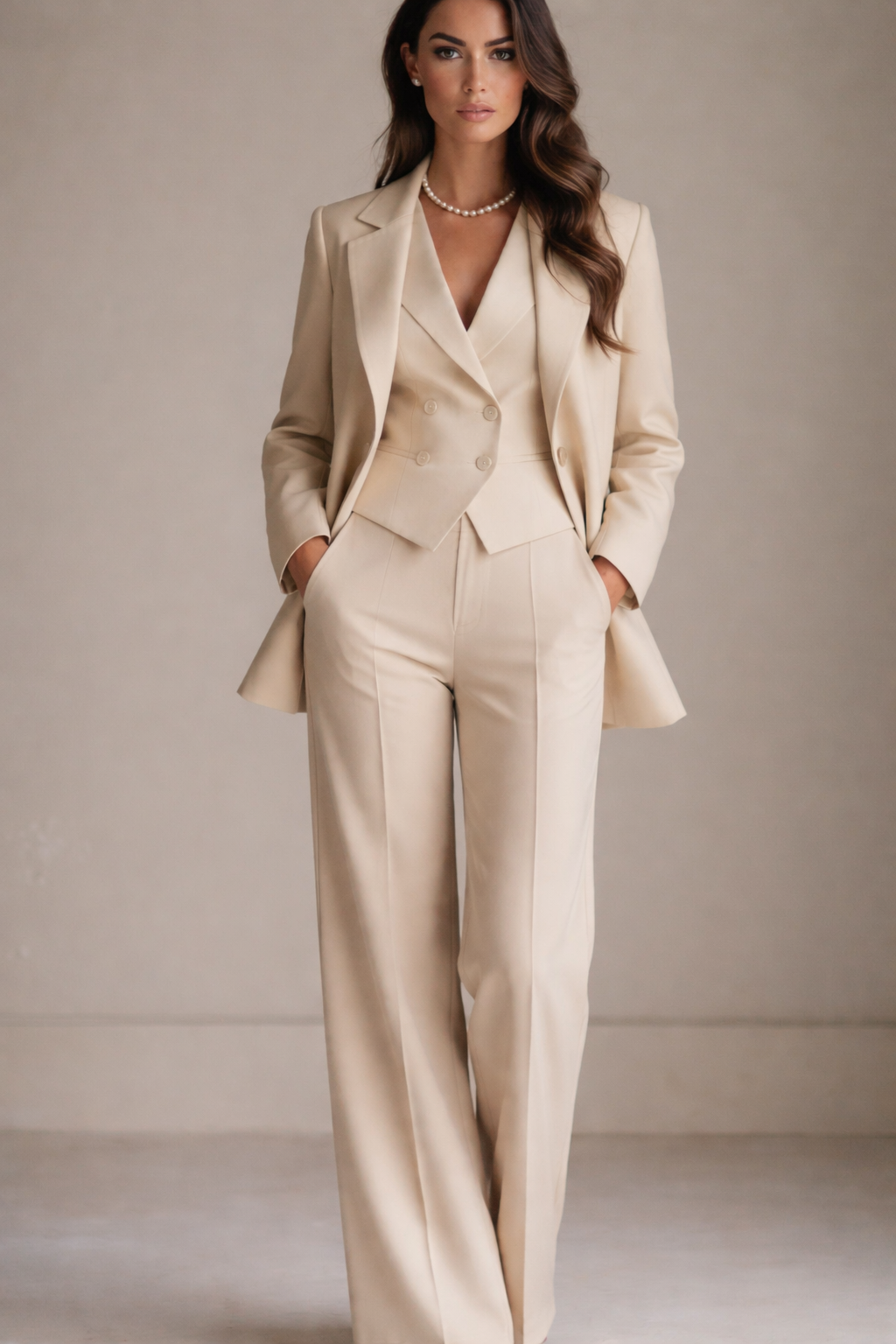 Tailleur Tre Pezzi ❤️(Giacca+Gilet+Pantaloni) foderato Made in Italy 🇮🇹