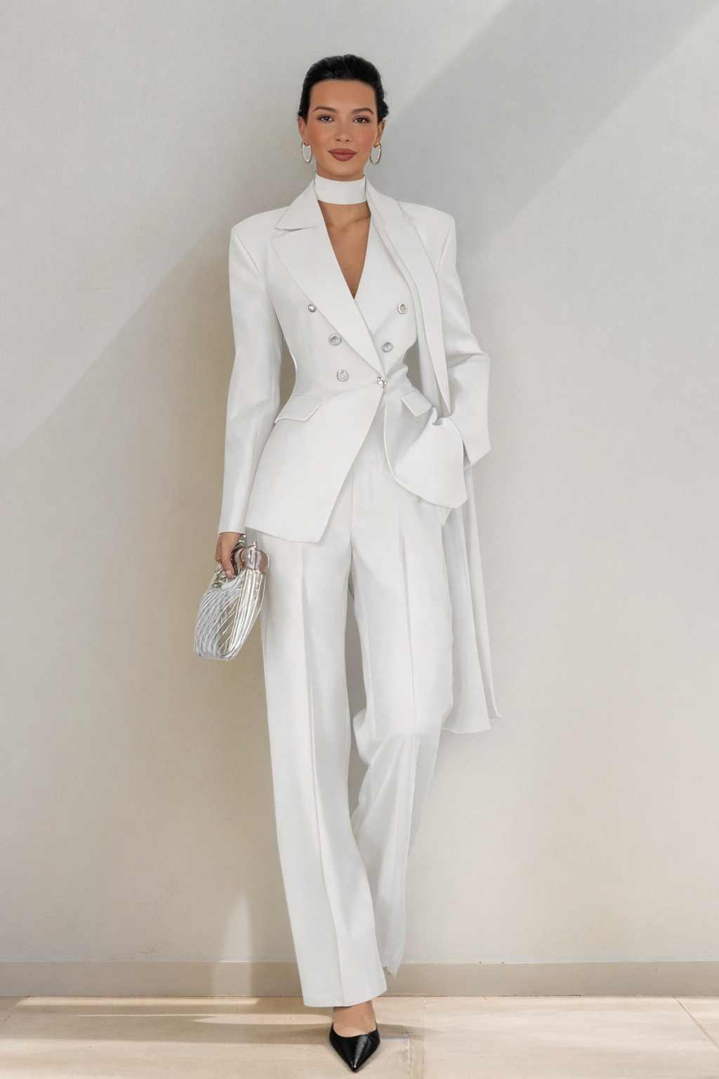 ✨ Tailleur Donna Elegante – Completo Giacca Doppiopetto e Pantalone
