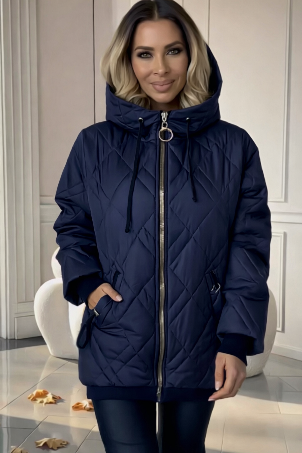 Giubbino Donna Trapuntato con Cappuccio – Eco Imbottito