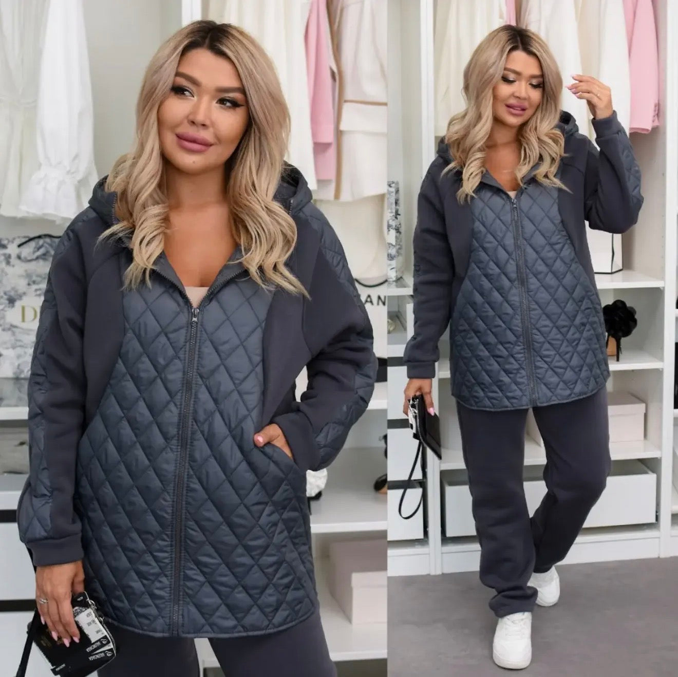 🖤 Piumino Trapuntato Urban Chic con Cappuccio