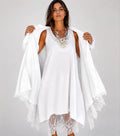 Coordinato Chic Due Pezzi  con Abito Smanicato e Camicia Oversize in Pizzo
