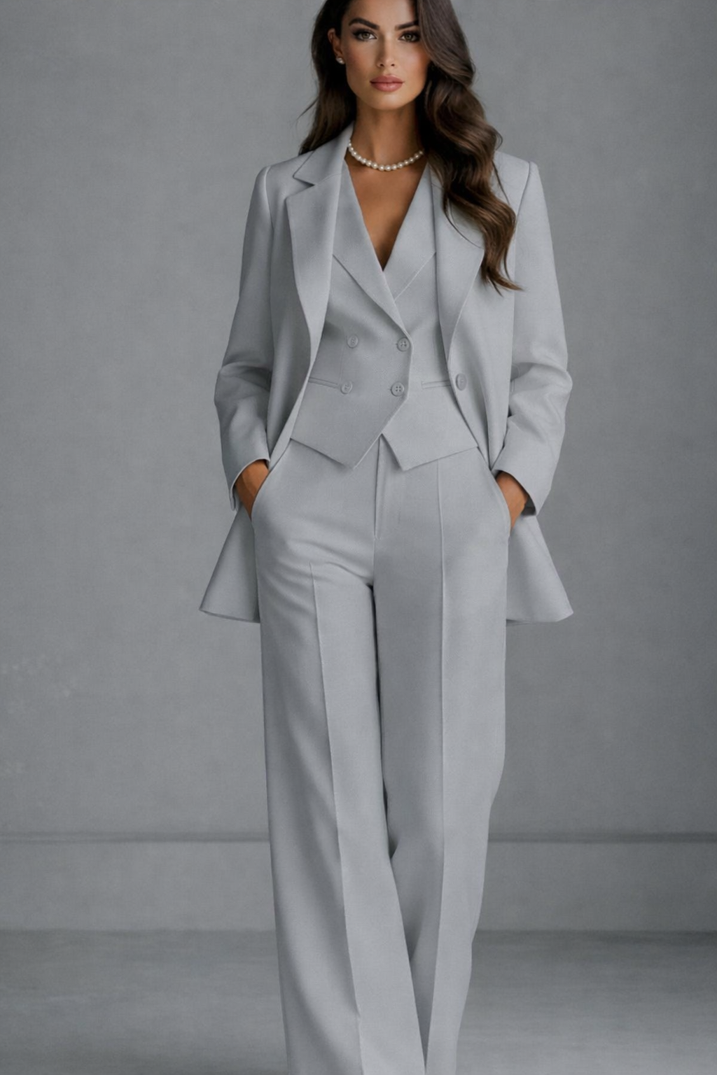 Tailleur Tre Pezzi ❤️(Giacca+Gilet+Pantaloni) foderato Made in Italy 🇮🇹