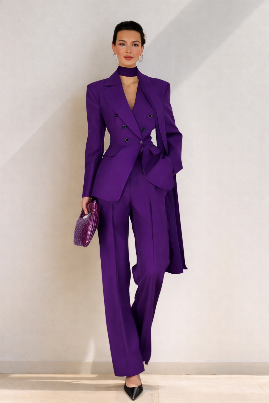 ✨ Tailleur Donna Elegante – Completo Giacca Doppiopetto e Pantalone
