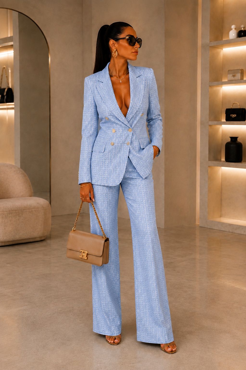 Tailleur Rewind con doppio bottone made in italy foderato