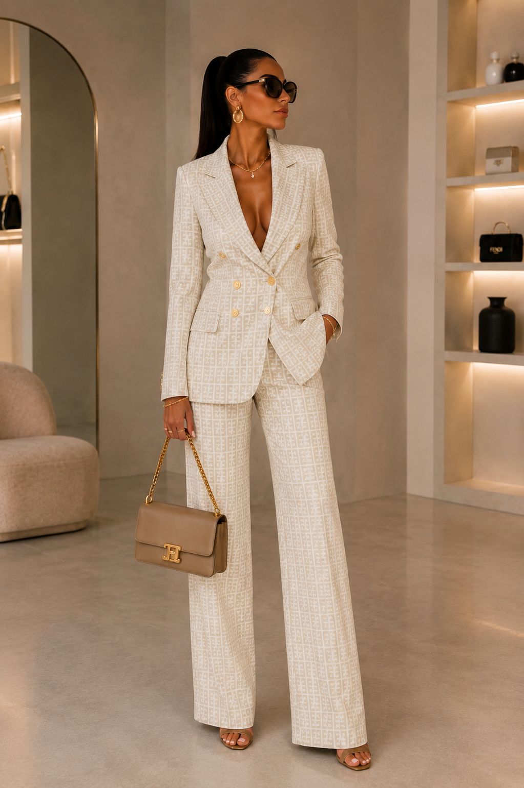 Tailleur Rewind con doppio bottone made in italy foderato
