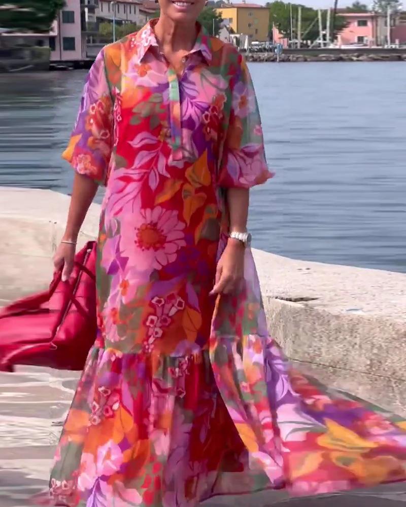 Abito Flowers Con Borsa in Omaggio