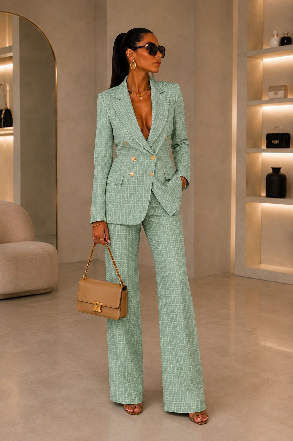 Tailleur Rewind con doppio bottone made in italy foderato
